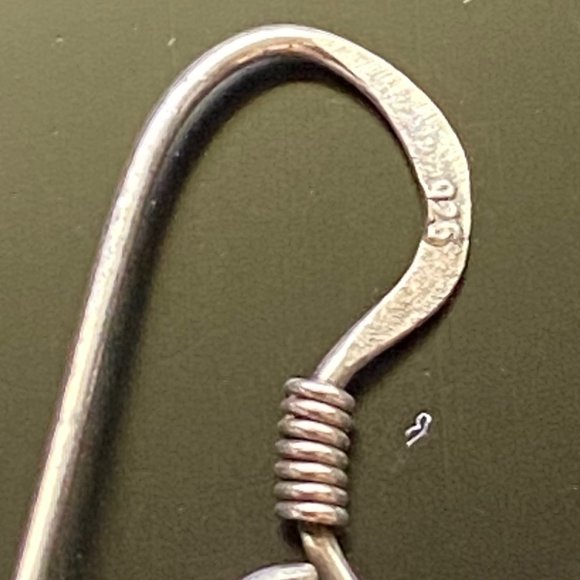 Vintage Mexico 925 Silver "Wire" Earrings Spiral Circular Shape - Picture 3 of 5